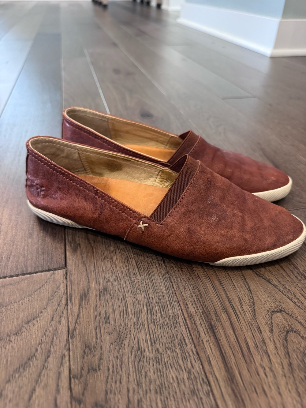 Frye Women's Brown Leather “Melanie” Slip-On Loafers